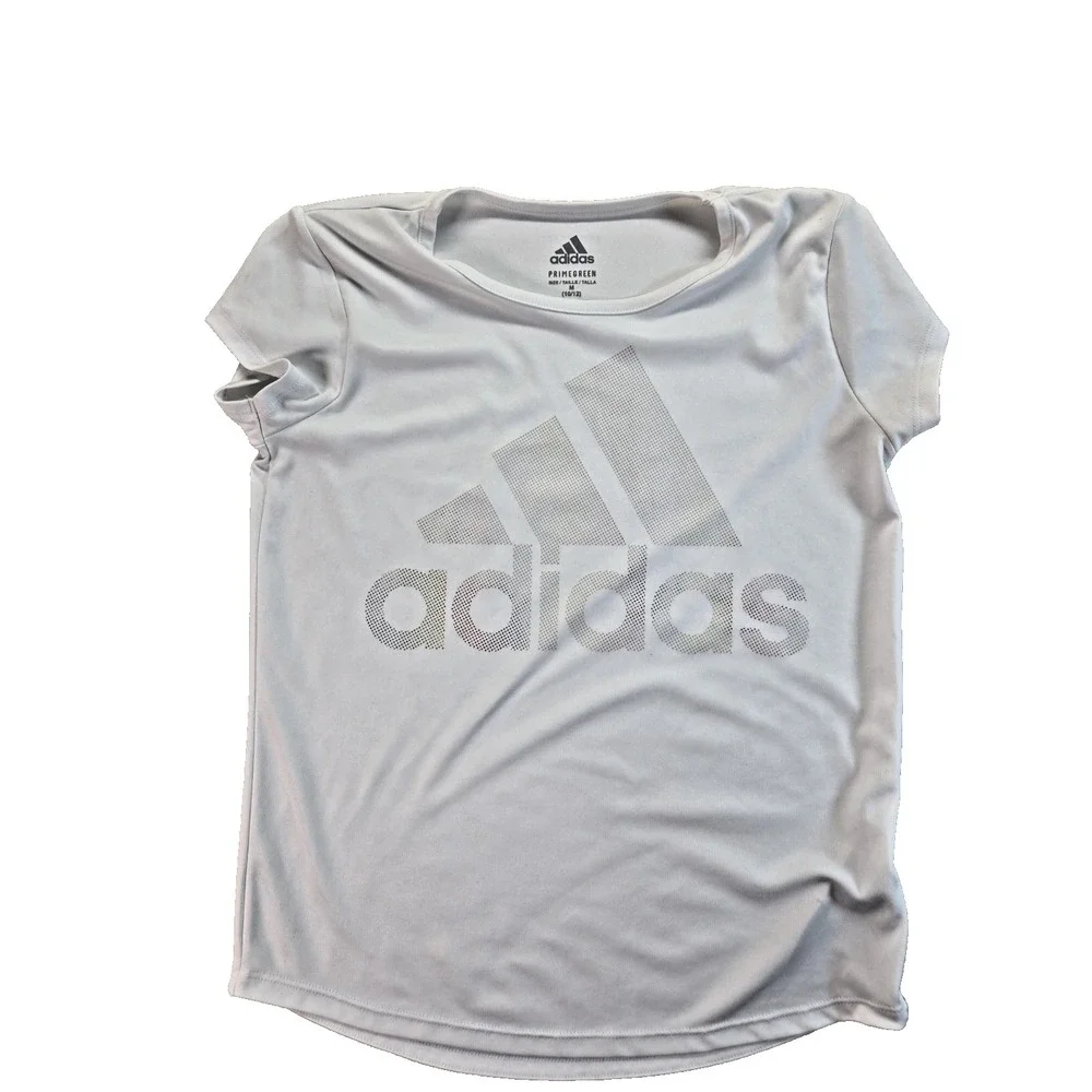 Adidas Boys M 10/12 White Athletics Shirt Short Sleeve Primegreen
